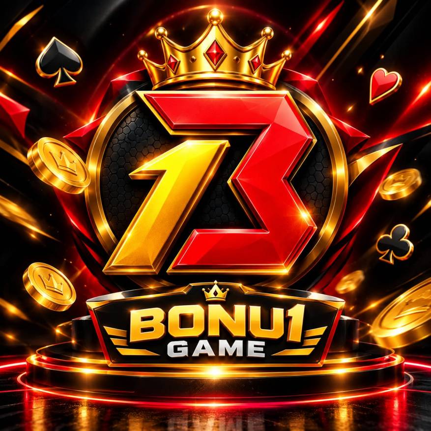 BONU1 Game logo with golden crown and red gold 7